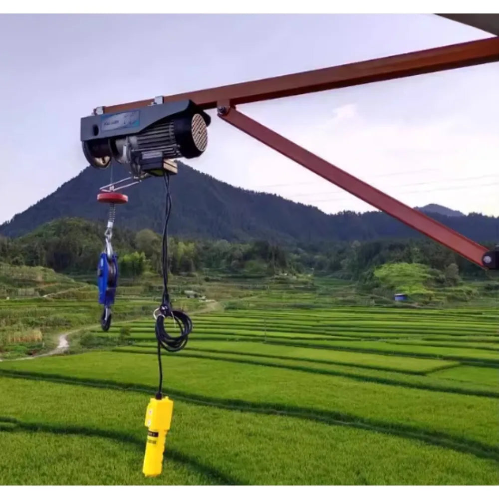 Micro electric hoist 220V crane roof hoist home decoration vehicle-mounted lifting crane column bracket