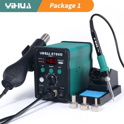 YIHUA 8786D Soldering Iron Hot Air Soldering Station DIY Digital Rework Station Phone Repair BGA SMD Solder Tool Welding Station