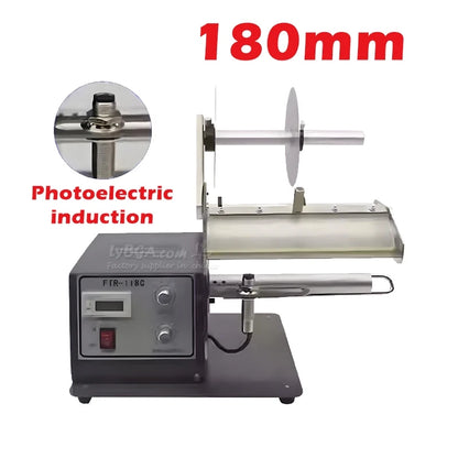 Fiber Induction Sticker Label Stripping Dispensing Machine FTR-118C 120-320MM With Counting Function Labeling Peel Photoelectric