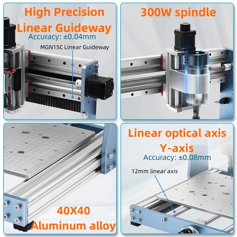 CNC 3020 Pro Max Engraving Machine, 300W Spindle Wood Router For Metal Acrylic, Milling Cutting Machine with Offline Controller