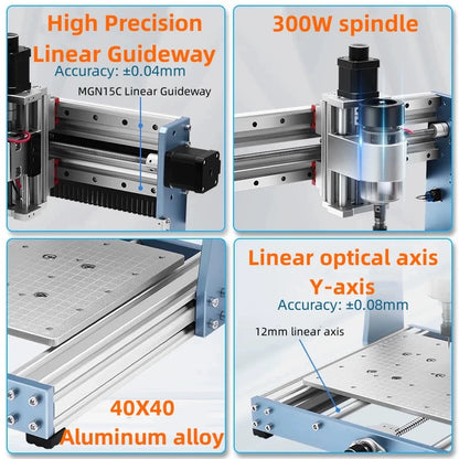 CNC 3020 Pro Max Engraving Machine, 300W Spindle Wood Router For Metal Acrylic, Milling Cutting Machine with Offline Controller