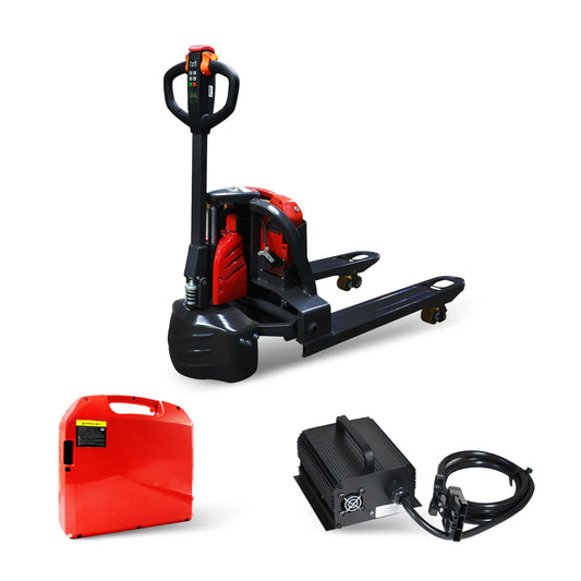 3300 lbs 4400 lbs Capacity Full Electric Pallet Jack Truck Lithium Battery Trucks Fully Powered Handling Jacks 48" x 27" Forks
