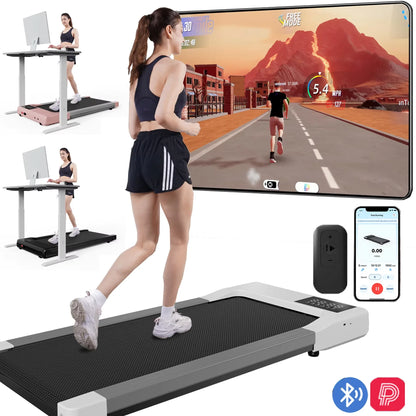 Treadmills 39.37inch Running Belt 2in1 Under Desk for Home Office Treadmill Walkingpad 2.5HP Romote Control 5MPH Exerice Machine