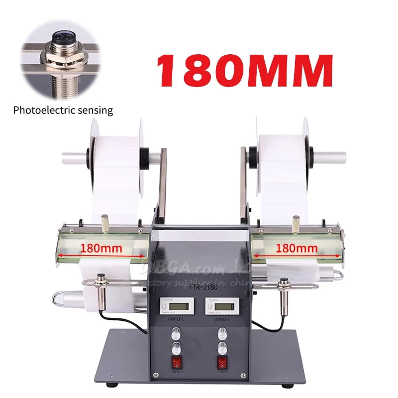 Label Stripping Machine Fiber Optic/Photoelectric Induction Labeler Stripper FTR-218C 200MM 180MM 120MM Automatic Dual Dispenser