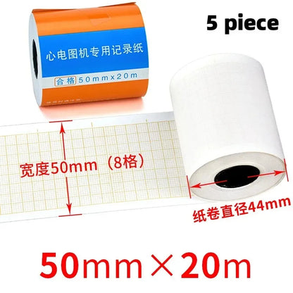 Recording Paper of Electrocardiogram ECG EKG Machine 50mm*20m/80mm*20/110mm*20m /210mm Electrocardiograph Thermal Printer Paper