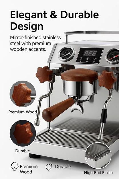 CAFOVO E003 9Bar Commercial Espresso Machine Dual Boiler Rotary Pump PID Control for Café Built-in flow Meter 220V 110V