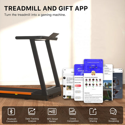3.0HP Treadmills Electric APP Online Monitoring 7.5MPH Remote Control Foldable Quite Running Walkingpad for Home Portable 300LBS