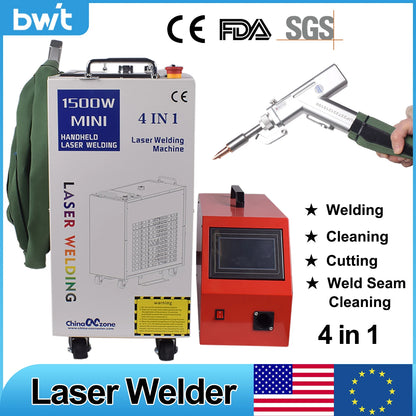 1500W Fiber Laser Welding Machine BWT Handheld 4 in 1 Welding Cleaning Cutting Soldering Machine Laser Welder for All Metal