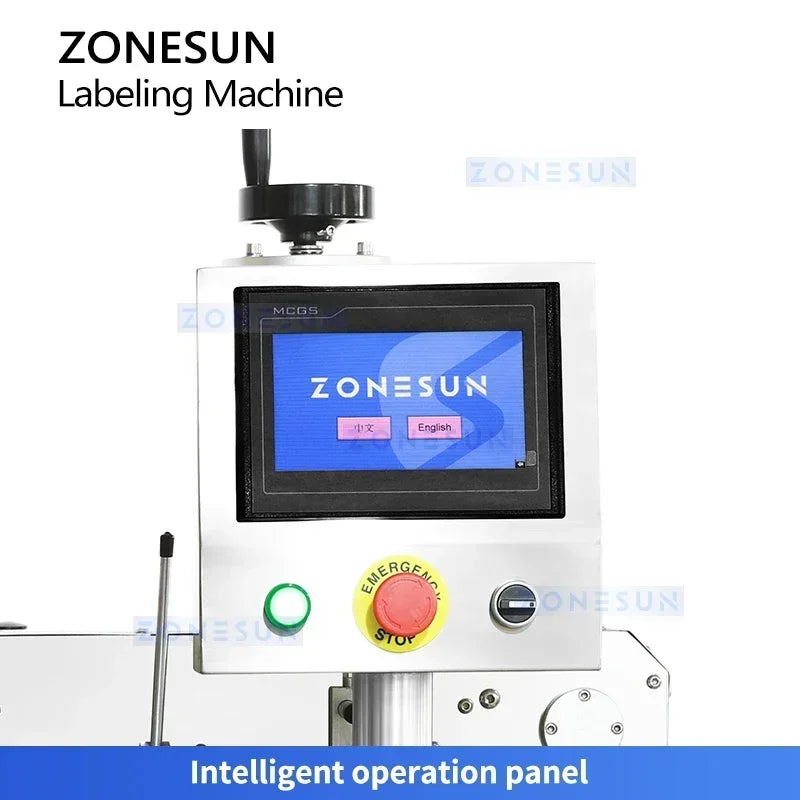 ZONESUN ZS-TB300I Vertical Single Side Glue Bottle Labeling Machine for Flat Surface Packaging