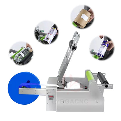 LY Semi-Automatic Round Bottle Labeling Machine Glass Bottles Handheld Labeler Suitable for 12-150mm Bottle Outer Diameter