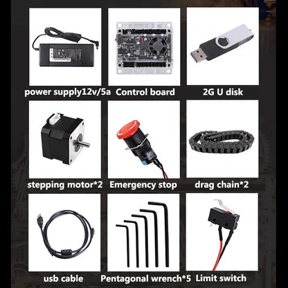Black CNC 6550 2-Axis NEW CNC Engraving Machine Work Area 65*50cm 20w Laser Engraver With Emergency Stop For Cut Wood MDF