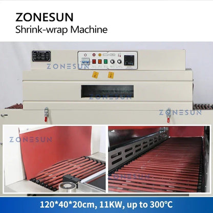 ZONESUN ZS-SPL3 Automatic L-Bar Sealer Shrink Wrap Machine with Shrink Tunnel for Carton & Product Packaging