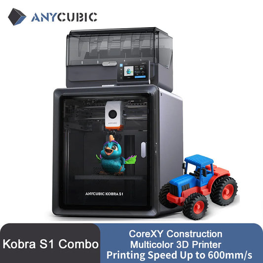 Anycubic Kobra S1 Combo AE Version Multi-Color 3D Printer Max Speed 600mm/s Core XY Stable Structure High Precision  3D Printer