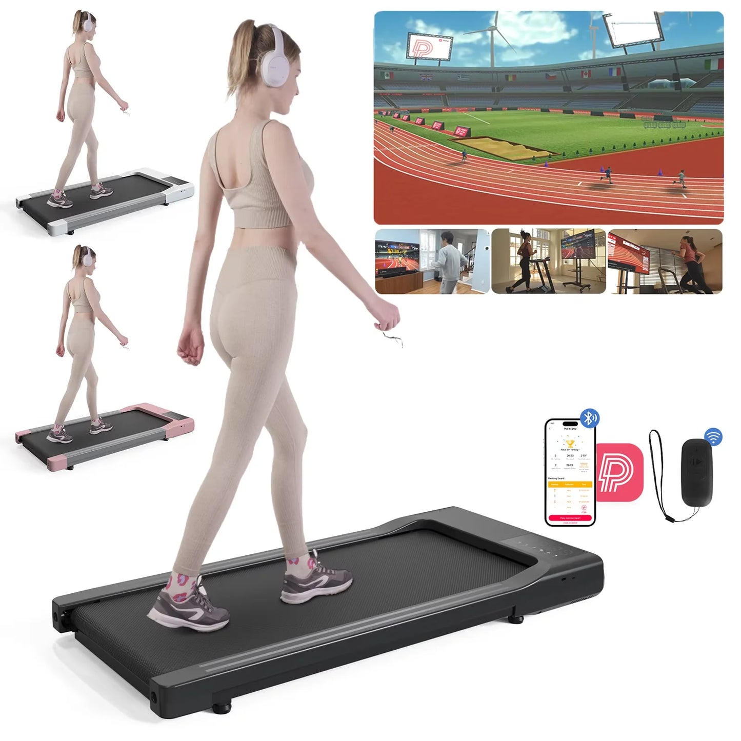 Hot Sale Treadmill 2in1 Treadmills for Home/Office Remote Control LCD Display Adjustable Speed Walking Pad Exercise Machine