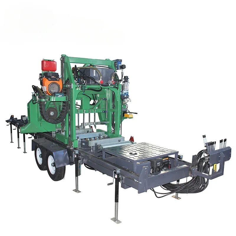 Portable Sawmill Machine Mobile Wood Cutting Band Sawmill Diesel Electric Horizontal Sawmill with Trailer Factory Price