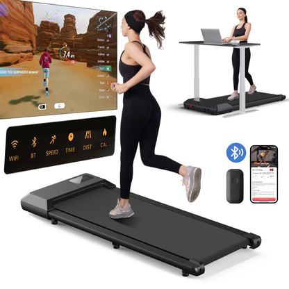 Smart Under Desk Treadmill for Home Office,Treadmill with APP&Remote Control, LCD Screen, Quiet Walking Jogging Exercise Machine