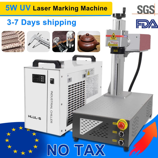 15W UV Laser Marking Machine for Glass Crystal Metal Plastic Wood UV Laser Engraving Machine with 10W 5W Laser Engraver