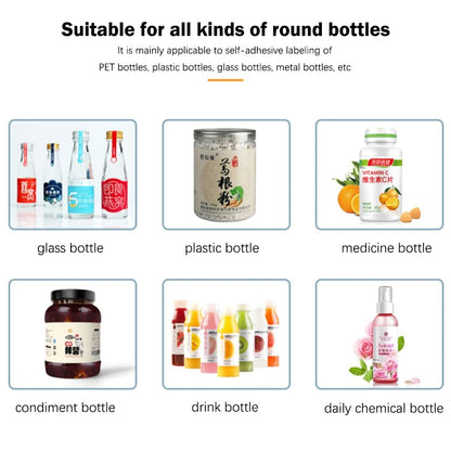 Semi-automatic labeling machine round bottle desktop labeling machine self-adhesive glass bottle small label coating machine