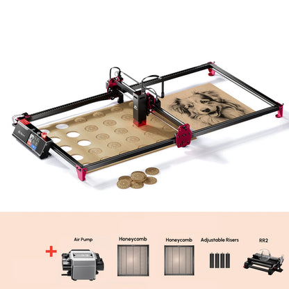 AlgoLaser DIY KIT MK2 10W Laser Engraver with Air Assist Nozzle High Accuracy Laser Engraving Cutting Machine for DIY Wood Logo