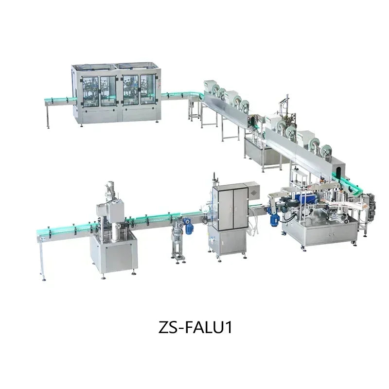 ZONESUN Custom Production Line Bottle Liquid Olive Oil Paste Filling Capping Labeling Machine Packaging Solution ZS-FALU1