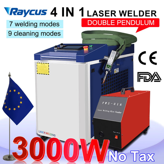 3000W Raycus Double Pendulum 4 in 1 Laser Cleaning Welding Cutting for Metal Handheld Fiber Laser Welding Machine Laser Welder