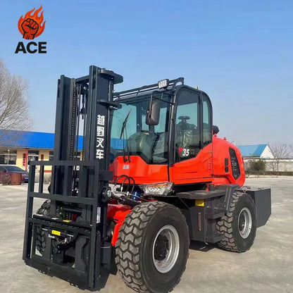 Chinese Rough Terrain Forklift 3 Ton 4 x 4 Outdoor Off-road All Rough Terrain Forklift Diesel Forklifts 3.5 ton 5 Ton With EPA