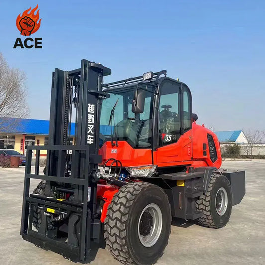 Chinese Rough Terrain Forklift 3 Ton 4 x 4 Outdoor Off-road All Rough Terrain Forklift Diesel Forklifts 3.5 ton 5 Ton With EPA