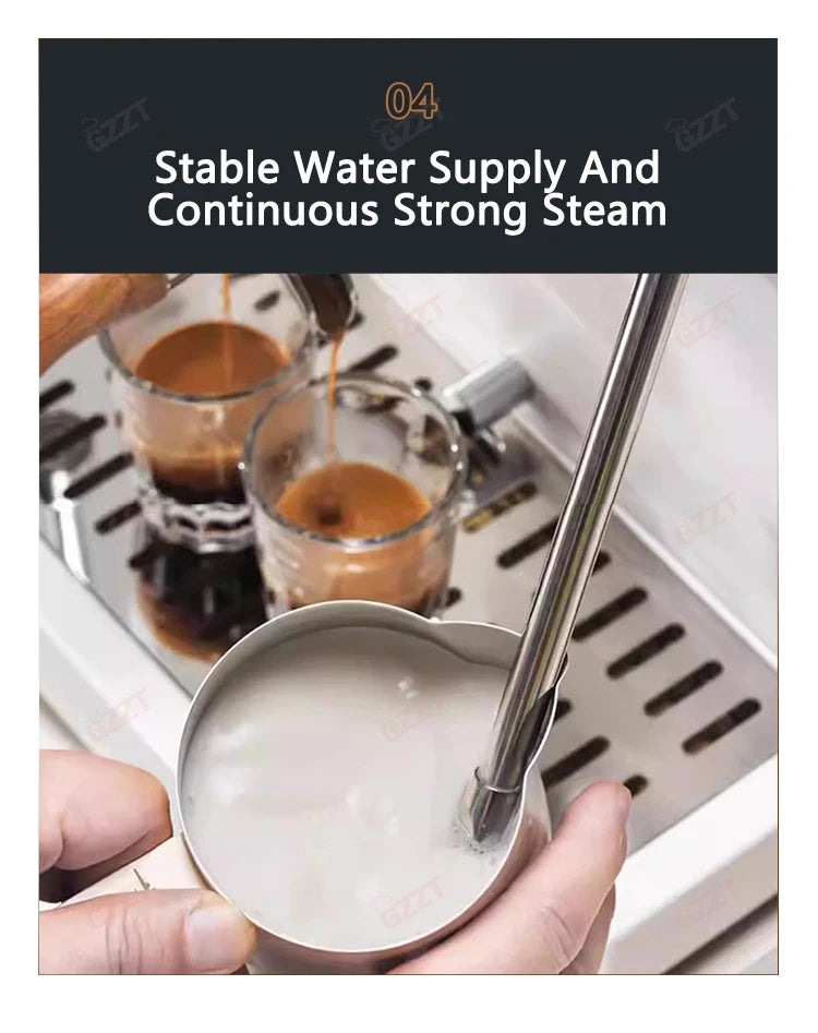 GZZT CM-D1 Semi-automatic Espresso Machine Small Commercial Coffee Machine Double Pumps and three Boilers 220V