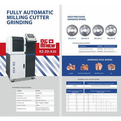 CNC automatic Tool Grinder Machine 4-20MM drill bit ball mill and end mill grinding machine with water cooling