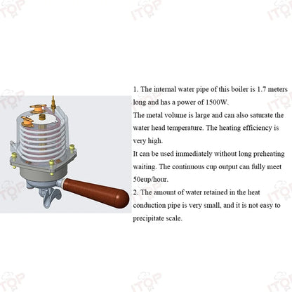 ITOP CM-808 9Bar Commercial Espresso Coffee Maker 2 ULKA Pump 3 Boilers PID Temperature Control Semi-automatic Coffee Machine