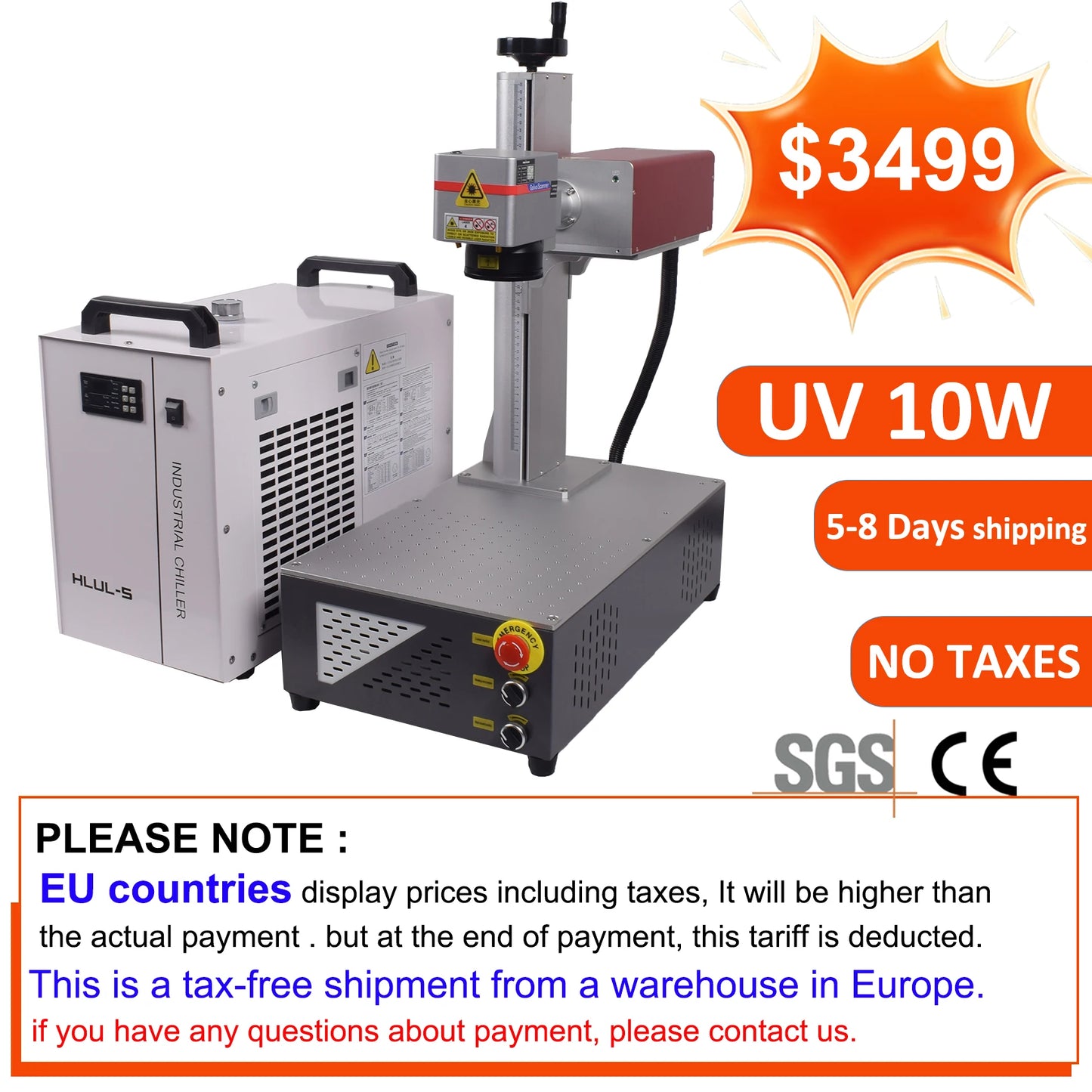 15W UV Laser Marking Machine for Glass Crystal Metal Plastic Wood UV Laser Engraving Machine with 10W 5W Laser Engraver