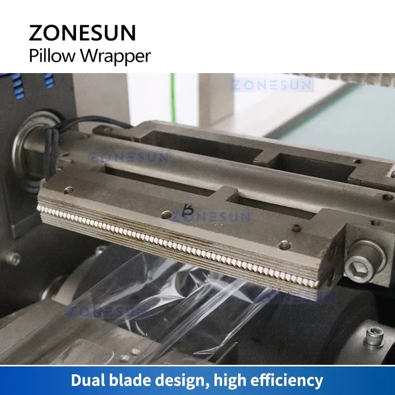 ZONESUN Automatic Pillow Packaging Horizontal Flow Wrapper Machine Pouch Packing Production Machine ZS-ZB370S