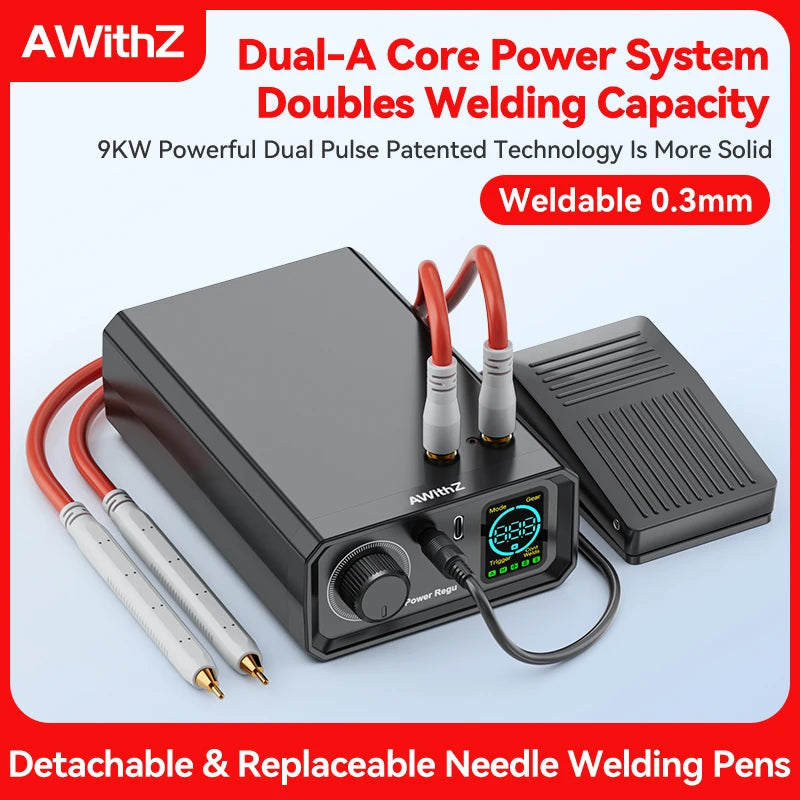 Awithz 9000W Spot Welder High Power Portable Pedal Spot Welding Machine 1330A present Adjustable Welders for DIY 18650 Battery