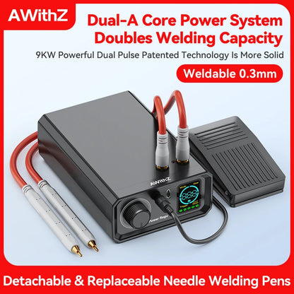 Awithz 9000W Spot Welder High Power Portable Pedal Spot Welding Machine 1330A present Adjustable Welders for DIY 18650 Battery