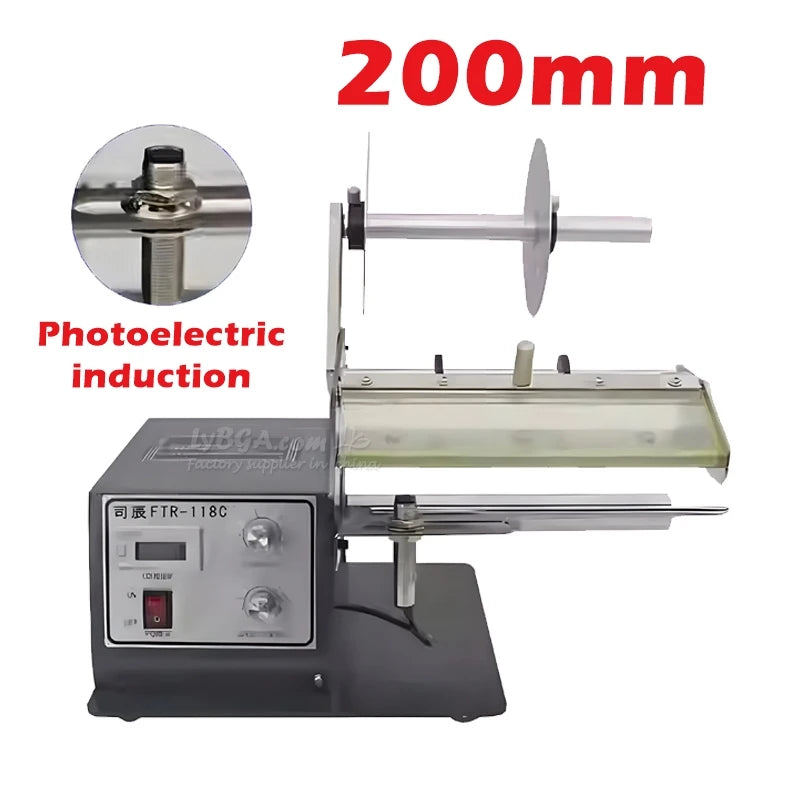 Fiber Induction Sticker Label Stripping Dispensing Machine FTR-118C 120-320MM With Counting Function Labeling Peel Photoelectric