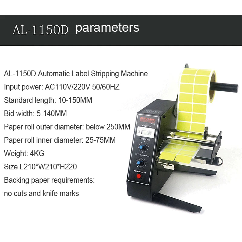 Automatic Label Peeler Dispenser Smart Counting Transparent Label Separator 140mm Label Peeler Tearing Machine
