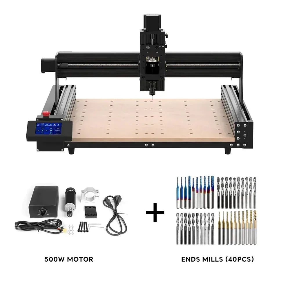 Twotrees TTC450 CNC Router Milling Cutting Machine GRBLLaser Engraver For Acrylic PCB PVC Metal Aluminum 500W Spindle Motor