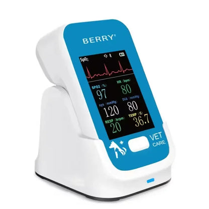 BERRY AM6200 Bluetooth Veterinary 6-Parameter Monitor-For Pet Clinic with Li-Battery, Blood Pressure, ECG, HR, Spo2, PR, Temp