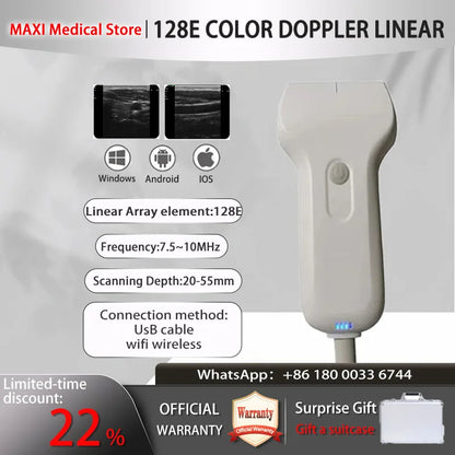 Portable Wireless Ultrasound Probe scanner machine WIFI ultrasound scanner Machine support iOS Android Windows free suitcase