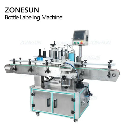 ZONESUN Full Automatic Round Plastic Glass Water Beverage Bottle Positioning And Labeling Machine