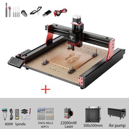 TWOTREES TTC450 Pro CNC Machine 4Axis Metal Cutting Machine For CNC Router Machine And Laser Engraving Cutting Wood GRBL Control