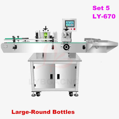Labeling Machine LY-670 Automatic Assembly Line Large Round Bottle Labeling Sticker Device for Food Packaging Bags Carton Boxes