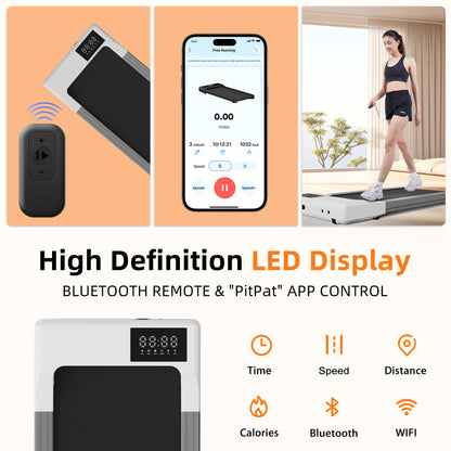 Treadmills 39.37inch Running Belt 2in1 Under Desk for Home Office Treadmill Walkingpad 2.5HP Romote Control 5MPH Exerice Machine