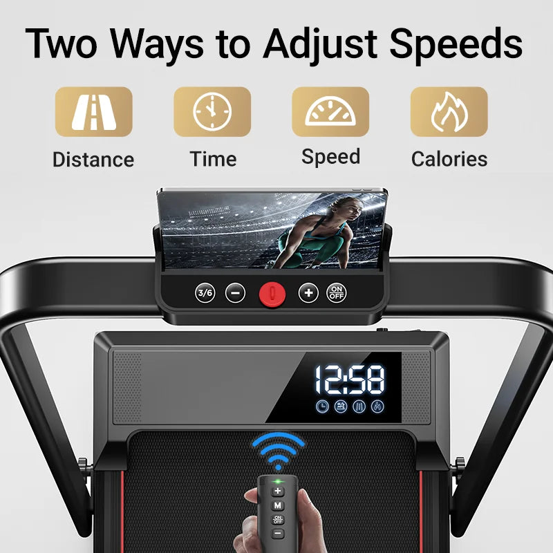 UMAY Walking Pad Treadmill: Incline, Under-Desk, Diamond Belt, Lightweight, Home/Office LED Display