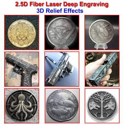 2.5D 300W Fiber Laser Marking Machine 200W JPT Mopa 3D Relief Laser Deep Engraving Ezcad3 Cutting Jewelry Engraving Metal 100W