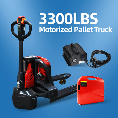 3300 lbs 4400 lbs Capacity Full Electric Pallet Jack Truck Lithium Battery Trucks Fully Powered Handling Jacks 48" x 27" Forks