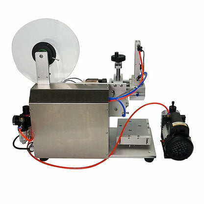 Semi-Automatic Pneumatic LT-60 Label Dispenser Equipment Flat Wrapping Machine for Jar Cans Bottles Newer Model Flat Labeling