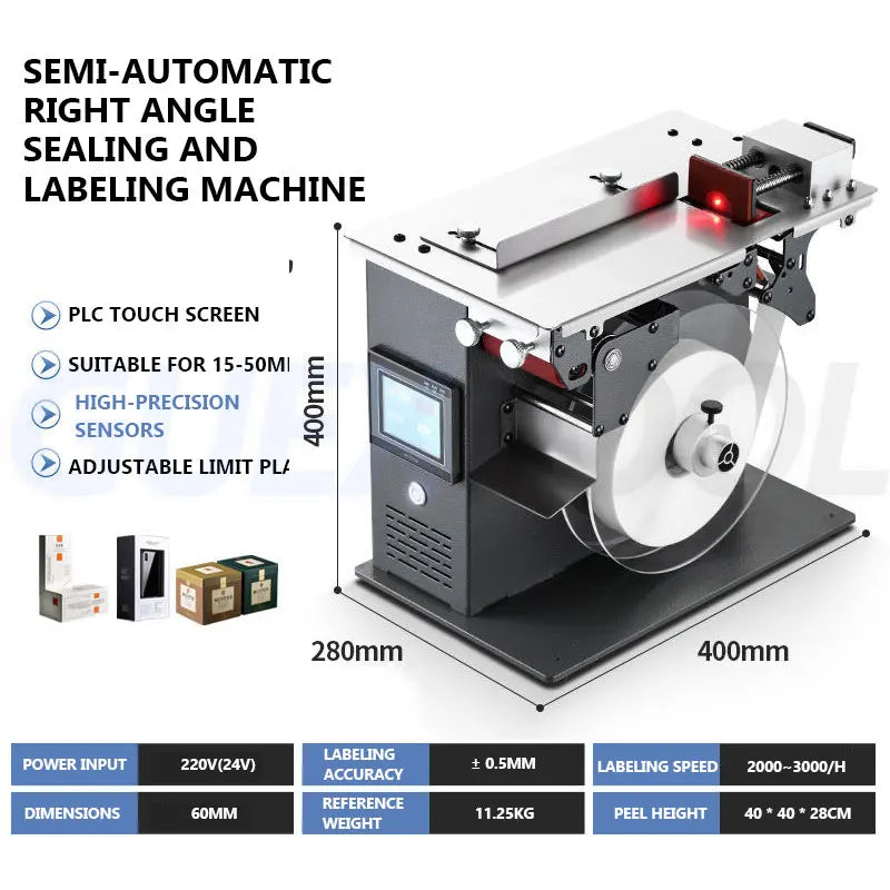 Rectangular Right Angle Carton Sealing Machine Box 90 Corner Packing Stick Sticker Labeling Machine 220V Sealing Machine