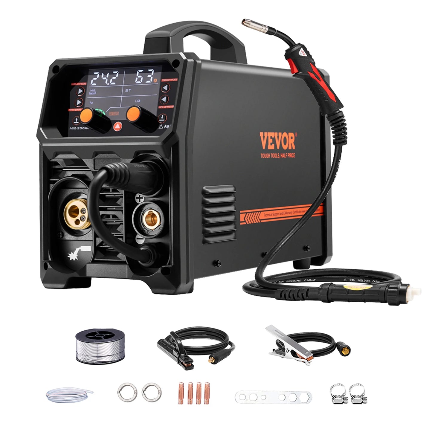 SucceBuy 5-in-1 MIG Welder 200Amp Pluse Mig Welding Machine Gas MIG/Flux Core MIG/Stick/Lift TIG/AU TIG with LCD Screen Display