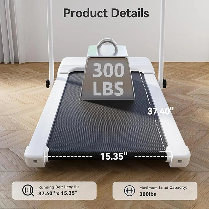 Hot Walking Pad Treadmill with 9% Incline Under-Desk for Home/Office 37.4inch Belt LCD Display Portable Foldable Safety Armrest